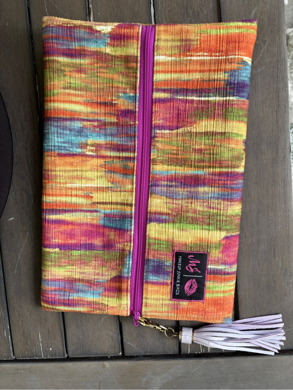 Makeup Junkie Bags Vibrant Multi-Color Zip Pouch